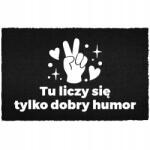 TabPrint Lábtörlő Kókusz Bemeneti 40X60 Fekete Sláger Felirat Számít Jó Hangulat (WYCIERACZKA WEJŚCIOWA LICZY SIĘ DOBRY HUMOR)