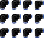 Janzoom 90 fokos könyök gyorscsatlakozó pneumatikus adapter 6 mm - 12 db