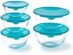 Pyrex üveg salátástál szett fedővel, 5 részes (0, 5 l + 1 l + 2 l), BPA-mentes