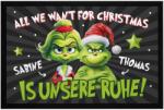 MoonWorks Grinch személyre szabható lábtörlő, mosható - fekete - 40x60 cm
