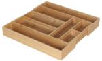 Relaxdays Nyújtható bambusz evőeszköztálca fiókhoz 6-8 rekesszel természetes színben 6, 5 x 33-49, 5 x 47, 5 cm