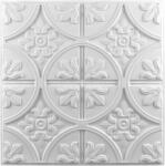 Art3d 3D Mennyezeti Panel Csomag - 12 db Klasszikus Fehér Fali Burkolat, 24" x 24", 4.5m2 Öntapadós PVC Dekoráció