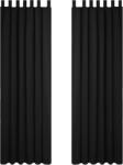 Deconovo sötétítő függöny fülös, hőszigetelő - fekete - 245x140 cm (2 db)