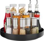 Ovicar Lazy Susan forgóasztal fűszertartó organizer, fém - fekete - 28 cm