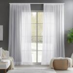 Deconovo voile függöny szett, fehér - 245x140 cm (2 db)