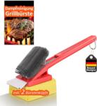 TNTOR grill kefe gőztisztító fejjel, rozsdamentes acél spatulával - piros