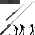Starvortex golf swing trainer, behúzható kar- és ütésjavító edzőeszköz - fekete