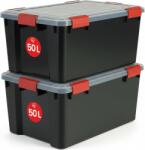 Iris Ohyama AT-L időjárásálló tárolódoboz szett - fekete - 50 L, 2 db