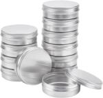 BENECREAT alumínium krémes tégely csavaros fedővel, platina - 80 ml, 12 db