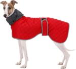Geyecete agár/whippet téli kabát fleece béléssel, vízálló - piros - XS