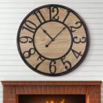 Maxstar falióra, ketyegésmentes, vintage stílus, fém kerettel - bronz - 60 cm