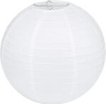 QIXINHANG kerek papír lámpabúra, bambusz bordázott stílusú - fehér - 20 cm