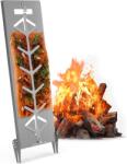 Delixike lángolt lazac tartó rozsdamentes acél grillkiegészítő - 18 cm széles, max. 8 mm falvastagság