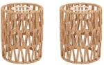 Oungy rattan lámpaernyő boho stílusú - natúr barna - 12x15 cm - 2 db