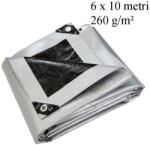GWD Prelata ranforsata 6x10 m, grosime 260 g/mp, impermeabila, protectie UV+ si inghet, inele otel (10.260.610)