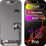 JK Display cu Touchscreen JK pentru Apple iPhone 16 Pro, cu Rama, Versiune LCD In-Cell IC Movable, Negru