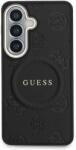 GUESS Carcasa Guess Saffiano Peony Embossed Ring cu MagSafe compatibila cu Samsung Galaxy S26, Negru (3666339613273)