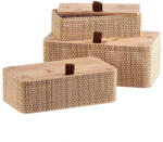 AdTrend Set 3 cutii depozitare bambus natur 20 x 10, 5 x 5, 5 cm, 23 x 13 x 7, 5 cm, 26 x 15, 5 x 10 cm (102392deco)