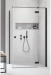 Radaway Cabina dus dreptunghiulara cu usa batanta si perete fix Radaway Essenza Black KDJ 80x120 cm (1385043-54-01R/1384054-01-01)