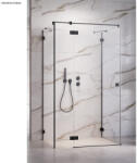 Radaway Cabina dus dreptunghiulara cu usa batanta si 2 pereti Radaway Essenza Pro KDJ+S 100x120x100 cm, profil negru (10097312-54-01R/10098100-01-01/10098100-01-01)