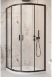 Radaway Cabina dus semirotunda cu usi glisante Radaway Alienta Black A 80x80 cm, profil negru (10228080-54-01)