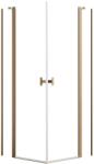 Radaway Cabina dus patrata cu usi batante Radaway Nes Brushed Copper KDD II 90x90 cm, profil cupru periat (10031090-93-01L/10031090-93-01R)