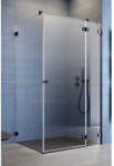 Radaway Cabina dus dreptunghiulara cu usa batanta si perete fix Radaway Essenza Pro Black KDJ 100x90 cm (10097100-54-01R/10098090-01-01)