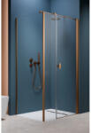Radaway Cabina dus dreptunghiulara cu usa batanta si perete fix Radaway Nes Brushed Copper KDS I 120x100 cm, profil cupru periat (10023120-93-01L/10043100-93-01)