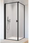 Radaway Cabina dus dreptunghiulara cu usa batanta si perete fix Radaway Nes 8 Black KDJ I Frame 90x80 cm, stilcla securizata 8 cm (10072090-54-56R/10089080-54-56)