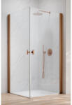 Radaway Cabina dus patrata cu usi batante Radaway Nes Brushed Copper KDD I 90x90 cm, profil cupru periat (10021090-93-01L/10021090-93-01R)