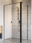 Radaway Cabina dus dreptunghiulara cu usa batanta si perete fix Radaway Nes Black KDS II 90x70 cm, profil negru (10033090-54-01R/10040070-54-01)