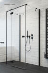 Radaway Cabina dus dreptunghiulara cu usa batanta si 2 pereti Radaway Essenza Black KDJ+S 90x80x80 cm (1385020-54-01L/1384051-01-01/1384051-01-01)