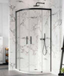 Radaway Cabina dus semirotunda asimetrica cu usi glisante Radaway Idea Black PDD 100x90 cm, profil negru (387139-01-01/387157-54-01)