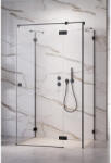 Radaway Cabina dus dreptunghiulara cu usa batanta si 2 pereti Radaway Essenza Pro KDJ+S 75x110x75 cm, profil negru (10097311-54-01L/10098075-01-01/10098075-01-01)