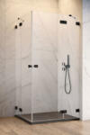 Radaway Cabina dus dreptunghiulara cu usi batante Radaway Essenza Pro Black KDD 90x80 cm (10096090-54-01L/10096080-54-01R)