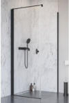 Radaway Cabina dus patrata cu usa batanta si perete fix Radaway Nes 8 Black KDJ I 100x100 cm, profil negru (10072100-54-01L/10089100-01-01)