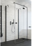 Radaway Cabina dus patrata cu usa batanta si 2 pereti Radaway Essenza Black KDJ+S 100x100x100 cm (1385022-54-01L/1384052-01-01/1384052-01-01)