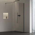 RAVAK Perete sticla dus Walk In Air Ravak Wall 120xH200 cm, profil negru mat (GW9WG0300Z1C)