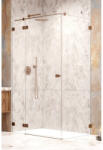 Radaway Cabina dus dreptunghiulara cu usa batanta si perete fix Radaway Essenza Pro Brushed Gold KDJ 100x90 cm, cupru periat (10097100-93-01R/10098090-01-01)