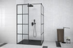 Besco Perete sticla dus Walk In cu 2 pereti Besco Excea, 120 (62+58 gol)x90 cm (EXC-129-190B)