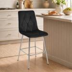 ARTOOL Scaun de bar Artool Libra cu spatar, catifea neagra, 52x56x112 cm (4394_1)
