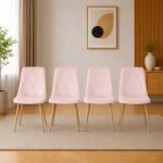 ARTOOL Set 4 scaune Libra pentru bucatarie si living, catifea roz deschis (4017_1SP)