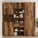 vidaXL Dulap de depozitare cu rafturi Lemn vechi 70 x 42, 5 x 225 cm GartenMobel Dekor (3446670) Comoda
