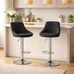 ARTOOL Set 2 scaune bar Artool Kast, rotative, catifea neagra, reglabile (3434_1-S2)