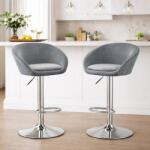ARTOOL Set 2 scaune bar Artool East, rotative, catifea gri, reglabile (3991_1-S2)