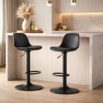 ARTOOL Set 2 scaune de bar Artool Hoga, rotative, reglabile, negre, 38x40x81-102 cm (3773_1-S2)