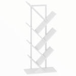 HOMCOM Bibliotecă în formă de copac, 7 niveluri, mobilier de depozitare industrial cu cadru din oțel, 50x24x109cm, alb | Aosom Romania (836-616V91WT) Biblioteca