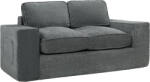 HOMCOM Canapea 2 locuri din chenille, canapea de living 156 cm, șezut și cotiere late căptușite, 2 perne, gri | Aosom Romania (83B-963V00GY) Canapea