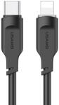 USAMS US-SJ566 20W USB Type-C - 8 tűs kábel 1.2m LED, fekete (SUNS0232-B)