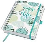 Sigel Naptár, A5, heti, dátumozatlan, kemény borító, SIGEL „Jolie, Mint Inspiration (SIJP201)